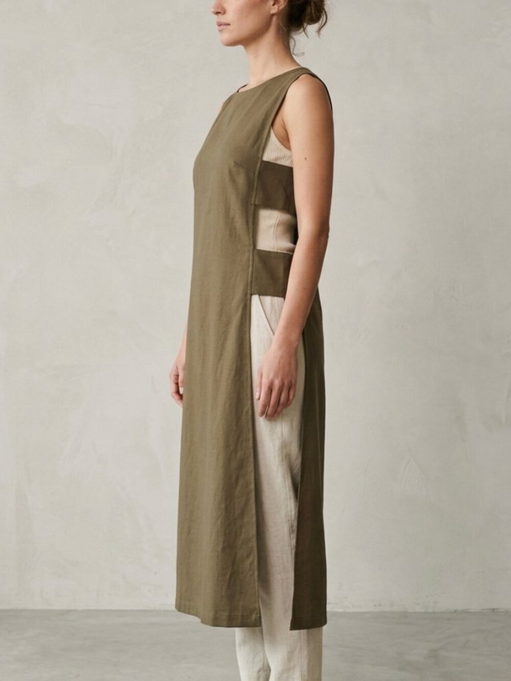 Pink Martini Olive Green Open Sided Dress